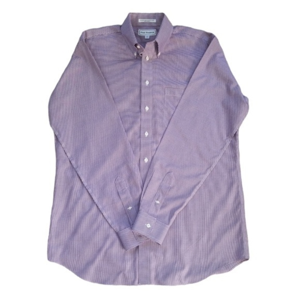 Paul Fredrick Men’s Casual Button‎ Down Non-Iron Cotton Dobby Shirt Sz. 16